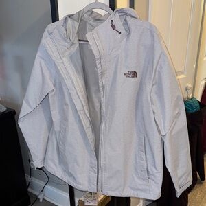 The North Face Light Gray Rain Jacket (like new)